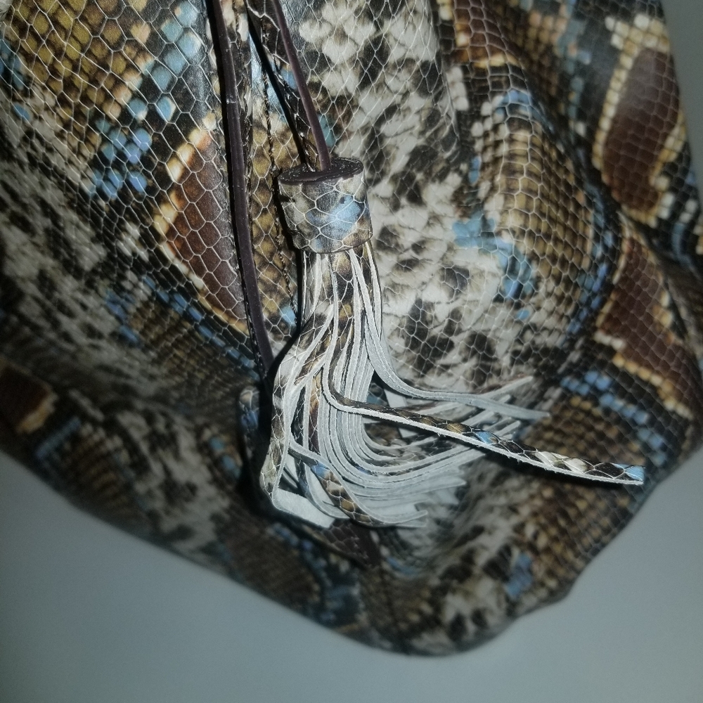 New G.i.l.i. Leather Limited Edition Medium Roma Prairie Snake Large Purse - OBO